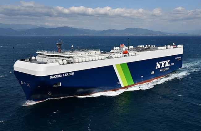 日本邮船订购12艘LNG燃料汽车专用船，每运输量单位可削减约40%的CO2